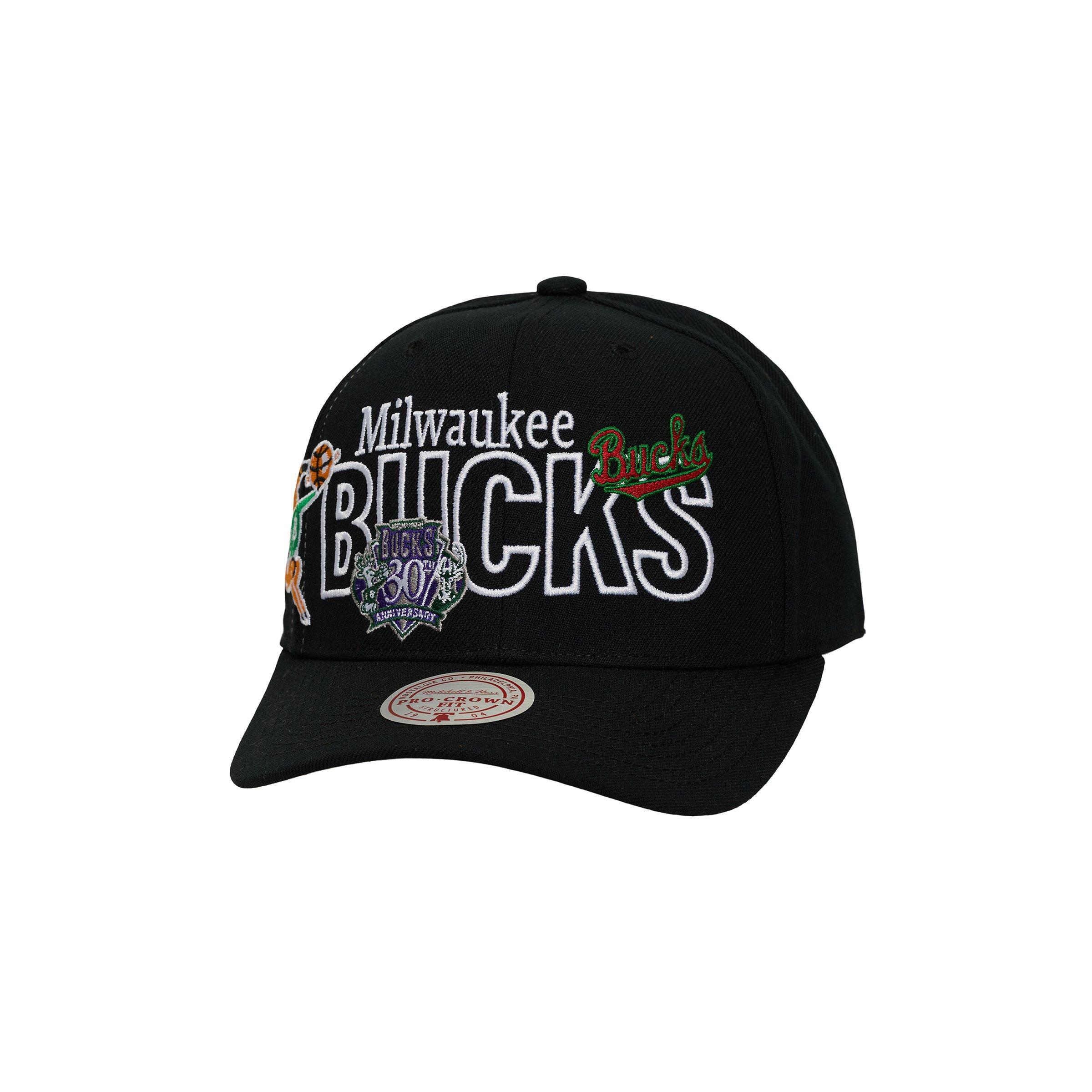 Mitchell & Ness Milwaukee Bucks Mash Up Snapback Hat - Black - BLACK